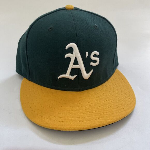 New Era Mens Oakland Athletics New Era 59Fifty Fitted Baseball Cap 7 3/8 MLB Hat - Picture 1 of 10